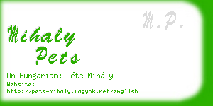 mihaly pets business card